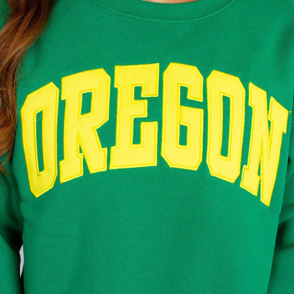 Arched Oregon, Zoozatz, Green, Pullover, Polyester Blend, Women, Cropped, Sweatshirt, 954320